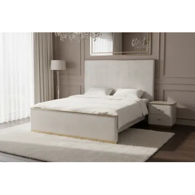 Livin Hill Zestaw Stilig Bedroom ST890Q Łóżko tapicerowane 160cm + 2 szafki nocne ST891