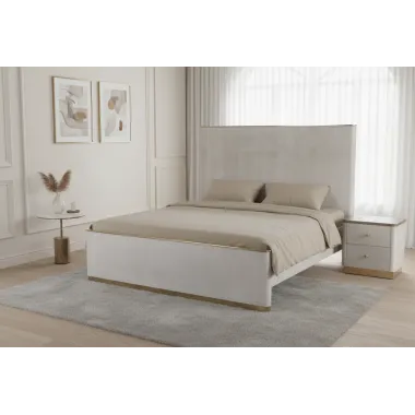 Livin Hill Zestaw Stilig Bedroom ST890Q Łóżko tapicerowane 160cm + 2 szafki nocne ST891