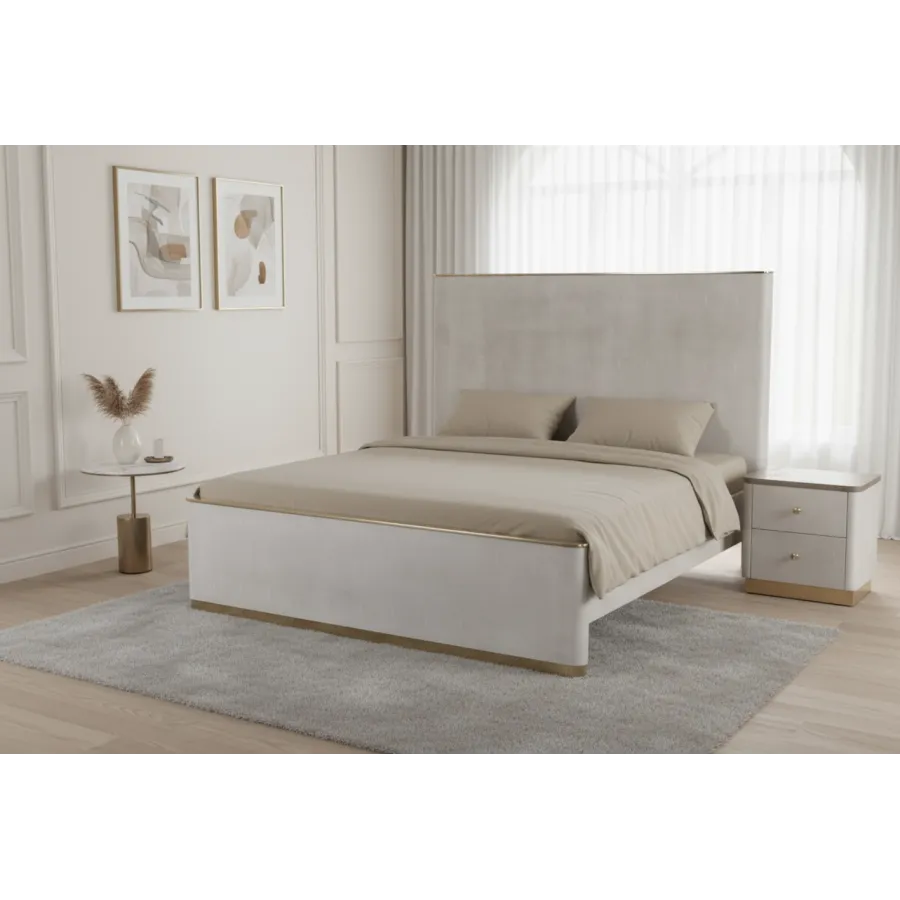 Livin Hill Zestaw Stilig Bedroom ST890K Łóżko tapicerowane 180cm + 2 szafki nocne ST891