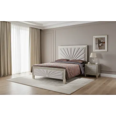 Livin Hill Zestaw Stilig Bedroom ST900Q Łóżko tapicerowane 160cm + 2 szafki nocne ST901