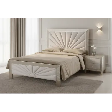 Livin Hill Zestaw Stilig Bedroom ST900Q Łóżko tapicerowane 160cm + 2 szafki nocne ST901