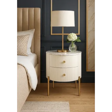 Livin Hill Stilig ST381C Szafka nocna z szufladami białe ecru 50 x 60 x50 cm