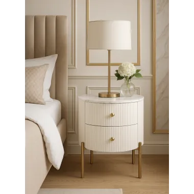 Livin Hill Stilig ST381C Szafka nocna z szufladami białe ecru 50 x 60 x50 cm