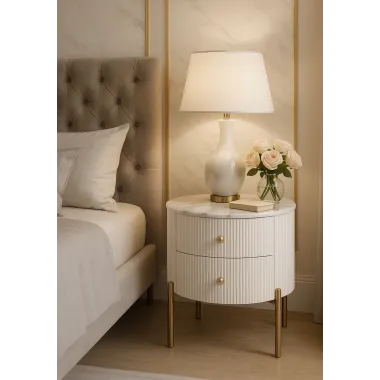Livin Hill Stilig ST381C Szafka nocna z szufladami białe ecru 50 x 60 x50 cm