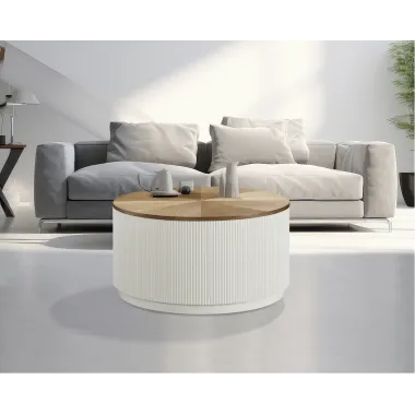 Livin Hill Stilig ST580 Stolik kawowy biały ecru Ø 80 x 45cm