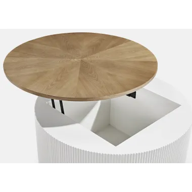 Livin Hill Stilig ST580 Stolik kawowy biały ecru Ø 80 x 45cm