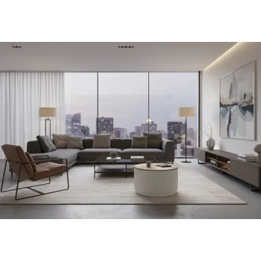 Livin Hill Stilig ST580 Stolik kawowy biały ecru Ø 80 x 45cm