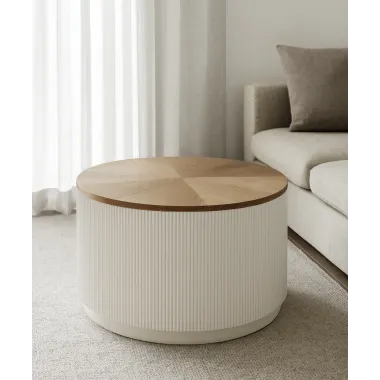 Livin Hill Stilig ST580 Stolik kawowy biały ecru Ø 80 x 45cm