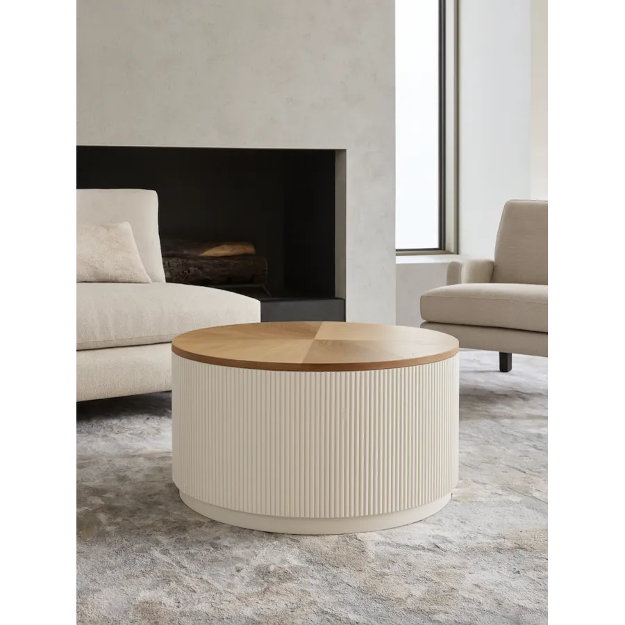 Livin Hill Stilig ST580 Stolik kawowy biały ecru Ø 80 x 45cm