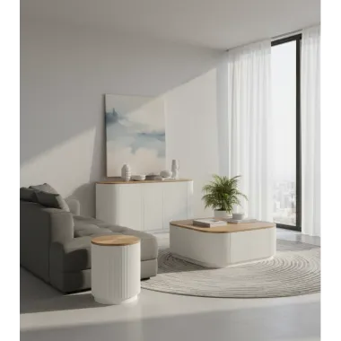 Livin hILL Stilig ST582 Komoda ryflowana białe ecru 120cm