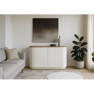 Livin hILL Stilig ST582 Komoda ryflowana białe ecru 120cm