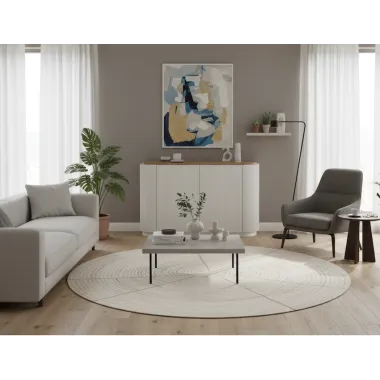 Livin hILL Stilig ST582 Komoda ryflowana białe ecru 120cm