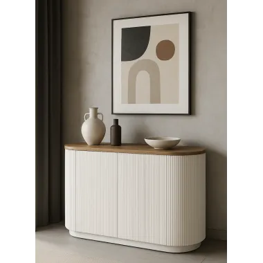 Livin hILL Stilig ST582 Komoda ryflowana białe ecru 120cm