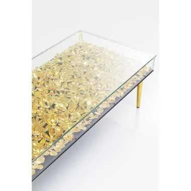 KARE Stolik kawowy GOLD FLOWERS 120 x 40 x 60cm / 84756