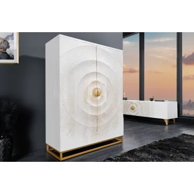 Invicta Komoda GOLDEN SUNSET white wysoka 95 x 140 x 42cm / 48409