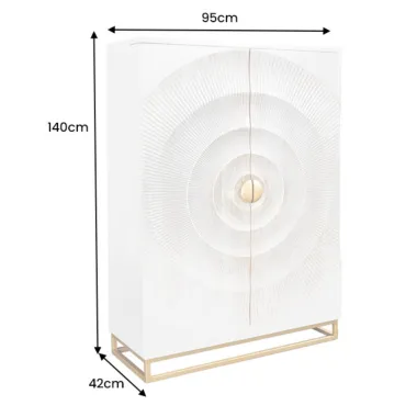 Invicta Komoda GOLDEN SUNSET white wysoka 95 x 140 x 42cm / 48409