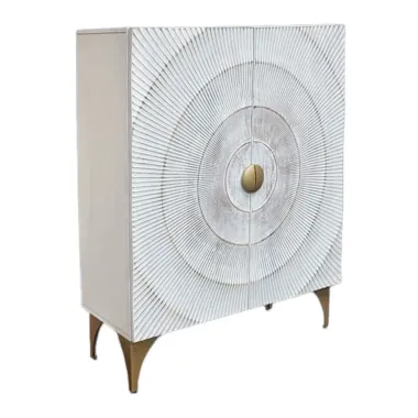 Invicta Komoda GOLDEN SUNSET WHITE wysoka 3D 100 x 120 x 38cm / 48108