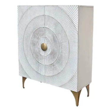 Invicta Komoda GOLDEN SUNSET WHITE wysoka 3D 100 x 120 x 38cm / 48108