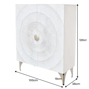 Invicta Komoda GOLDEN SUNSET WHITE wysoka 3D 100 x 120 x 38cm / 48108