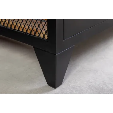 Invicta Komoda BODEGA na wino drewno jodłowe metalowa rama 67 x 184 x 44cm / 44749