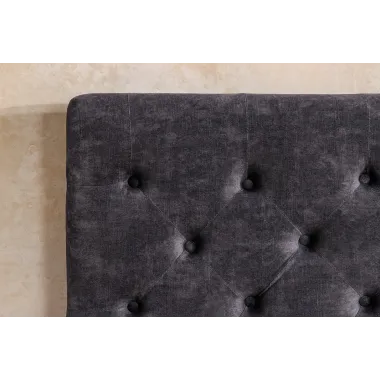 Invicta Łóżko PARIS ze schowkiem szary aksamit 180 x 200cm / 45639