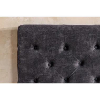 Invicta Łóżko PARIS ze schowkiem szary aksamit 160 x 200cm / 45636