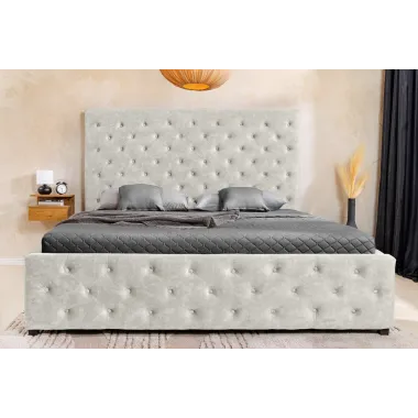 Invicta Łóżko PARIS ze schowkiem szampański beż aksamit 160 x 200cm / 48075