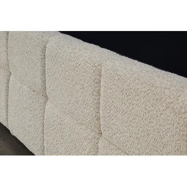 Invicta Łóżko PRESTIGE ze schowkiem kremowe bouclé 180 x 200cm / 45922