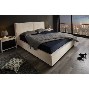 Invicta Łóżko ROCCO ze schowkiem beżowy sztruks 180 x 200cm / 45921