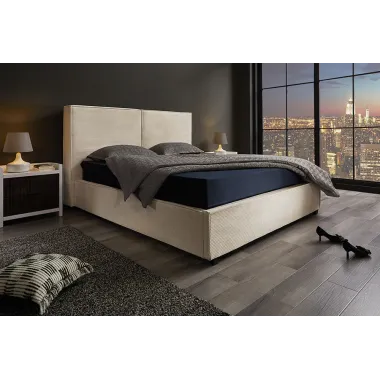 Invicta Łóżko ROCCO ze schowkiem beżowy sztruks 180 x 200cm / 45921