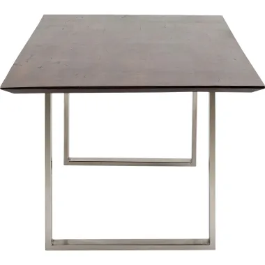 Kare Stół SYMPHONY brązowa akacja srebrne nogi 180 x 76 x 90cm / 84511