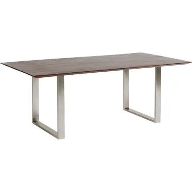 Kare Stół SYMPHONY brązowa akacja srebrne nogi 180 x 76 x 90cm / 84511