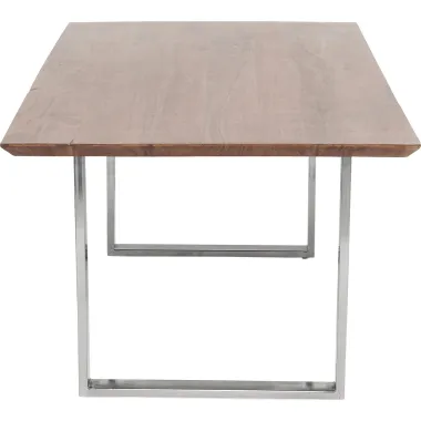 Kare Stół SYMPHONY brązowa akacja srebrne nogi 180 x 76 x 90cm / 84511