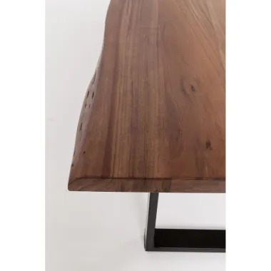 Kare Stół HARMONY brązowa akacja srebrne nogi 180 x 76 x 90cm / 84487