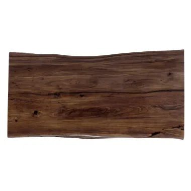 Kare Stół HARMONY brązowa akacja srebrne nogi 200 x 76 x 100cm / 84488