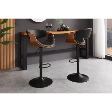 Invicta Hoker barowy ORGANIC obrotowy ekoskóra czarny 89 - 100cm / 47714