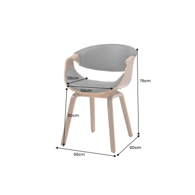 Invicta Krzesło ORGANIC tapicerowane ekoskóra czarna 56 x 79 x 60cm / 46666