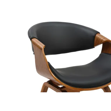 Invicta Krzesło ORGANIC tapicerowane ekoskóra czarna 56 x 79 x 60cm / 46666