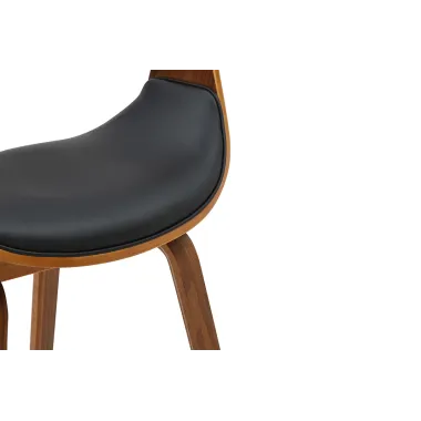 Invicta Krzesło ORGANIC tapicerowane ekoskóra czarna 56 x 79 x 60cm / 46666