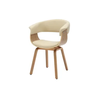 Invicta Krzesło ORGANIC tapicerowane ekoskóra kremowo- beżowa 56 x 79 x 60cm / 47712