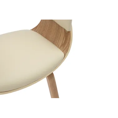Invicta Krzesło ORGANIC tapicerowane ekoskóra kremowo- beżowa 56 x 79 x 60cm / 47712