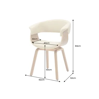 Invicta Krzesło ORGANIC tapicerowane ekoskóra kremowo- beżowa 56 x 79 x 60cm / 47712