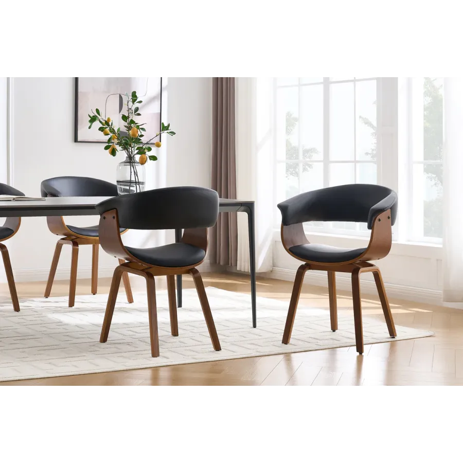 Invicta Krzesło ORGANIC tapicerowane ekoskóra czarna 62 x 84 x 52cm / 46665