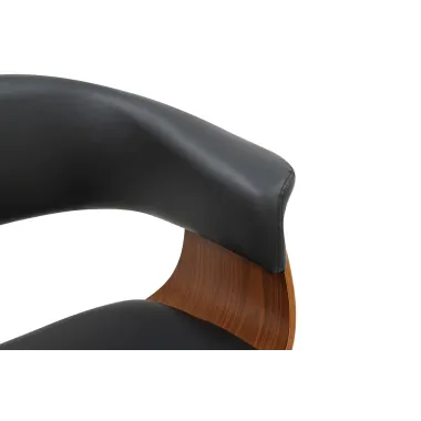 Invicta Krzesło ORGANIC tapicerowane ekoskóra czarna 62 x 84 x 52cm / 46665