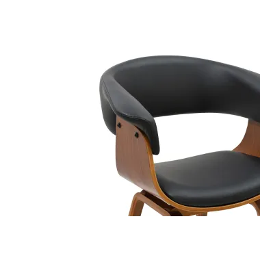 Invicta Krzesło ORGANIC tapicerowane ekoskóra czarna 62 x 84 x 52cm / 46665