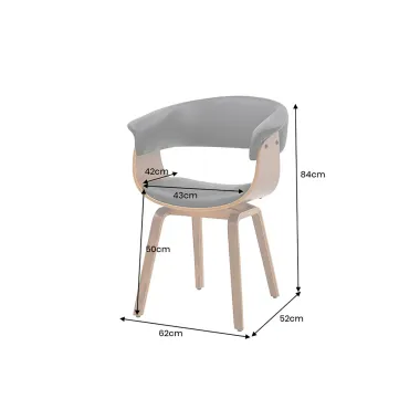 Invicta Krzesło ORGANIC tapicerowane ekoskóra czarna 62 x 84 x 52cm / 46665