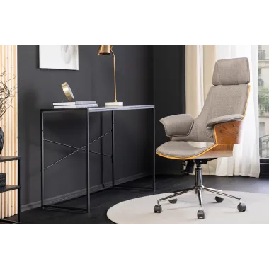 Invicta Fotel biurowy MANHATTAN szaro orzechowy obrotowy tkanina 68cm / 46664