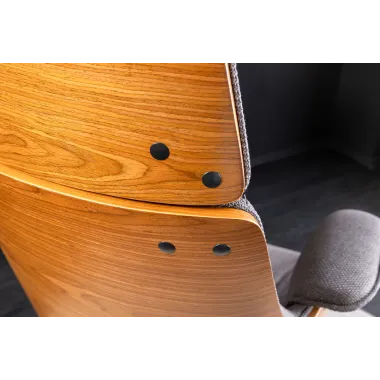 Invicta Fotel biurowy MANHATTAN szaro orzechowy obrotowy tkanina 68cm / 46664