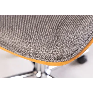 Invicta Fotel biurowy MANHATTAN szaro orzechowy obrotowy tkanina 68cm / 46664