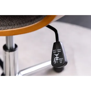 Invicta Fotel biurowy MANHATTAN szaro orzechowy obrotowy tkanina 68cm / 46664